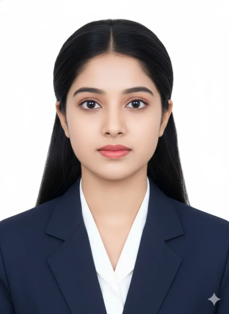 passport size photo prompt for girl