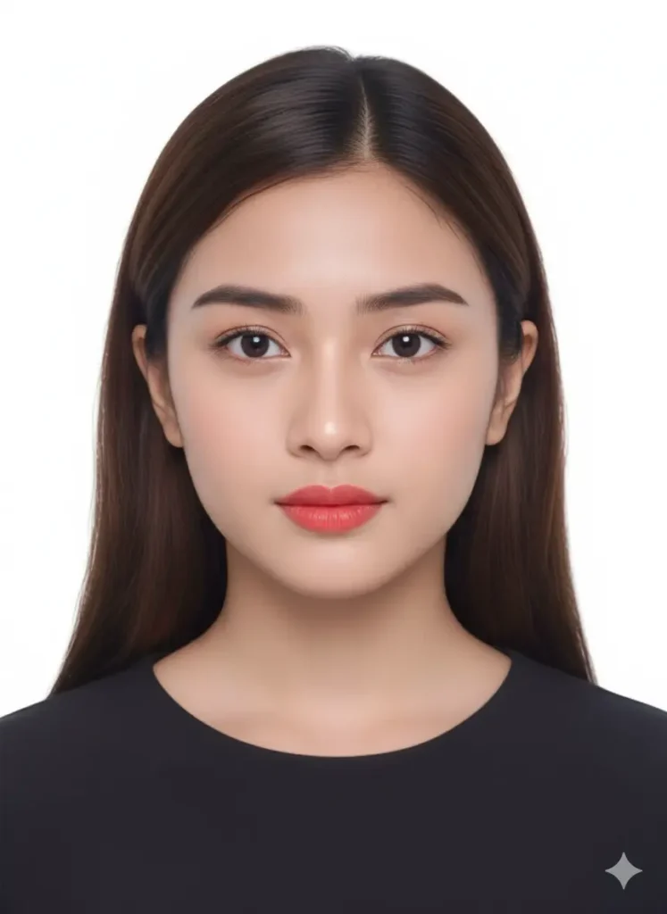 passport size photo prompt for women