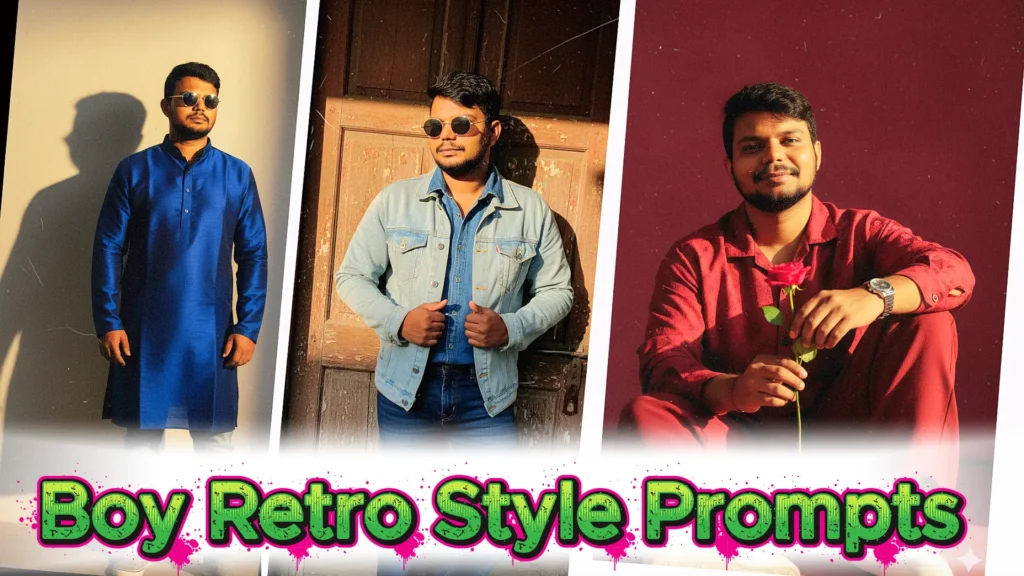 retro style prompt for gemini boy