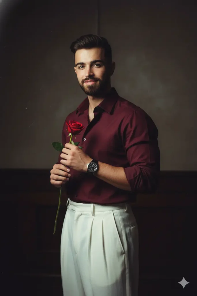 retro style prompt for gemini boy rose