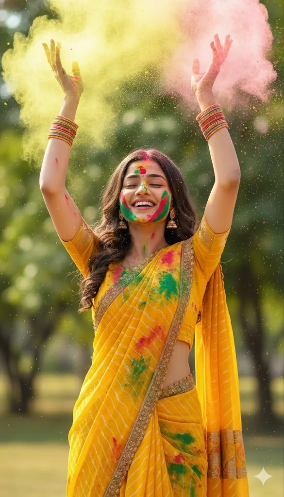 Holi Girl AI Photo Prompts
