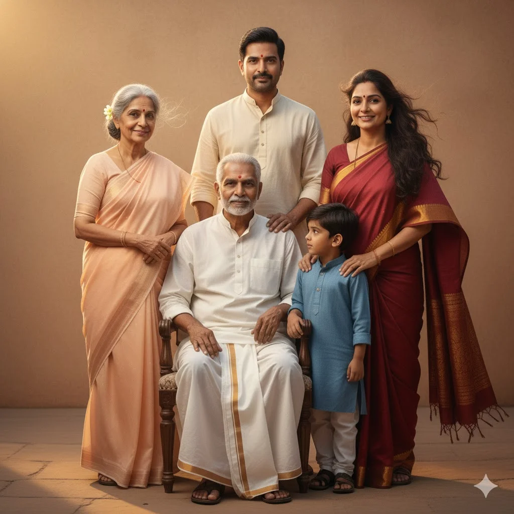 gemini indian family photo prompt