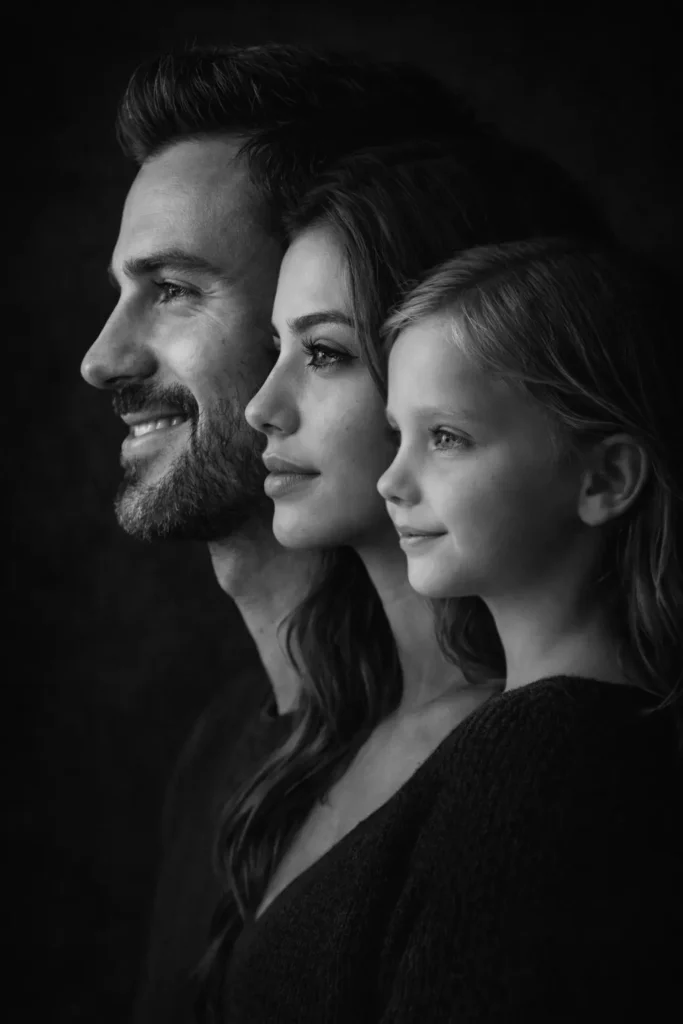 prompt for black and white family photo