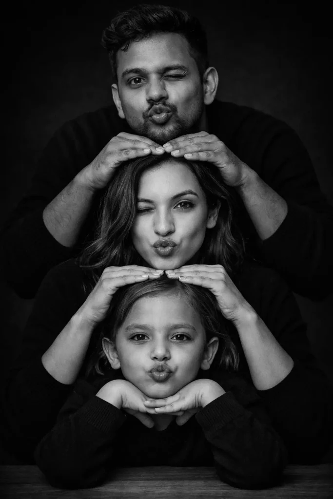 prompt for family photo black and white