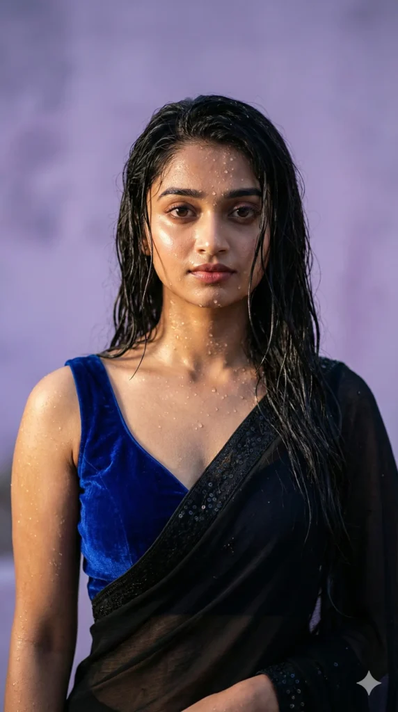 wet saree gemini prompt
