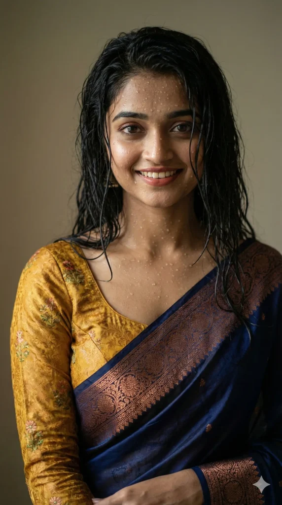 wet saree look prompt